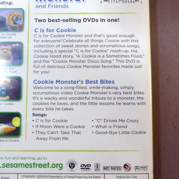 Sesame Street Big Bird and Cookie Monster Friends DVD + Grover & Elmo Plush Lot - Picture 6 of 16